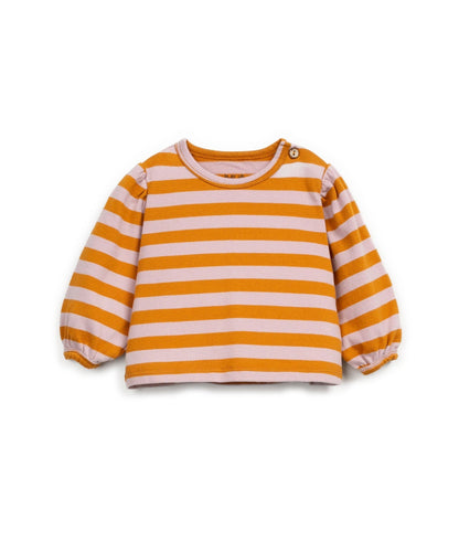 Play Up | Gestreept Jersey T-Shirt | Saffron - 