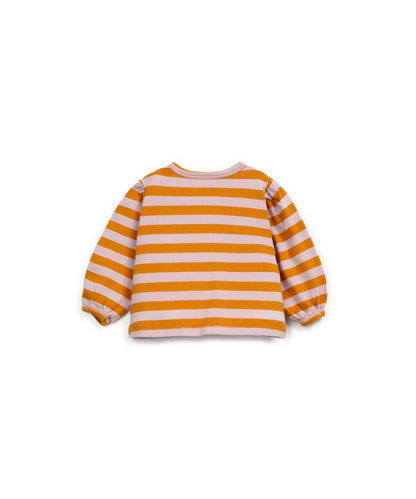Play Up | Gestreept Jersey T-Shirt | Saffron - 
