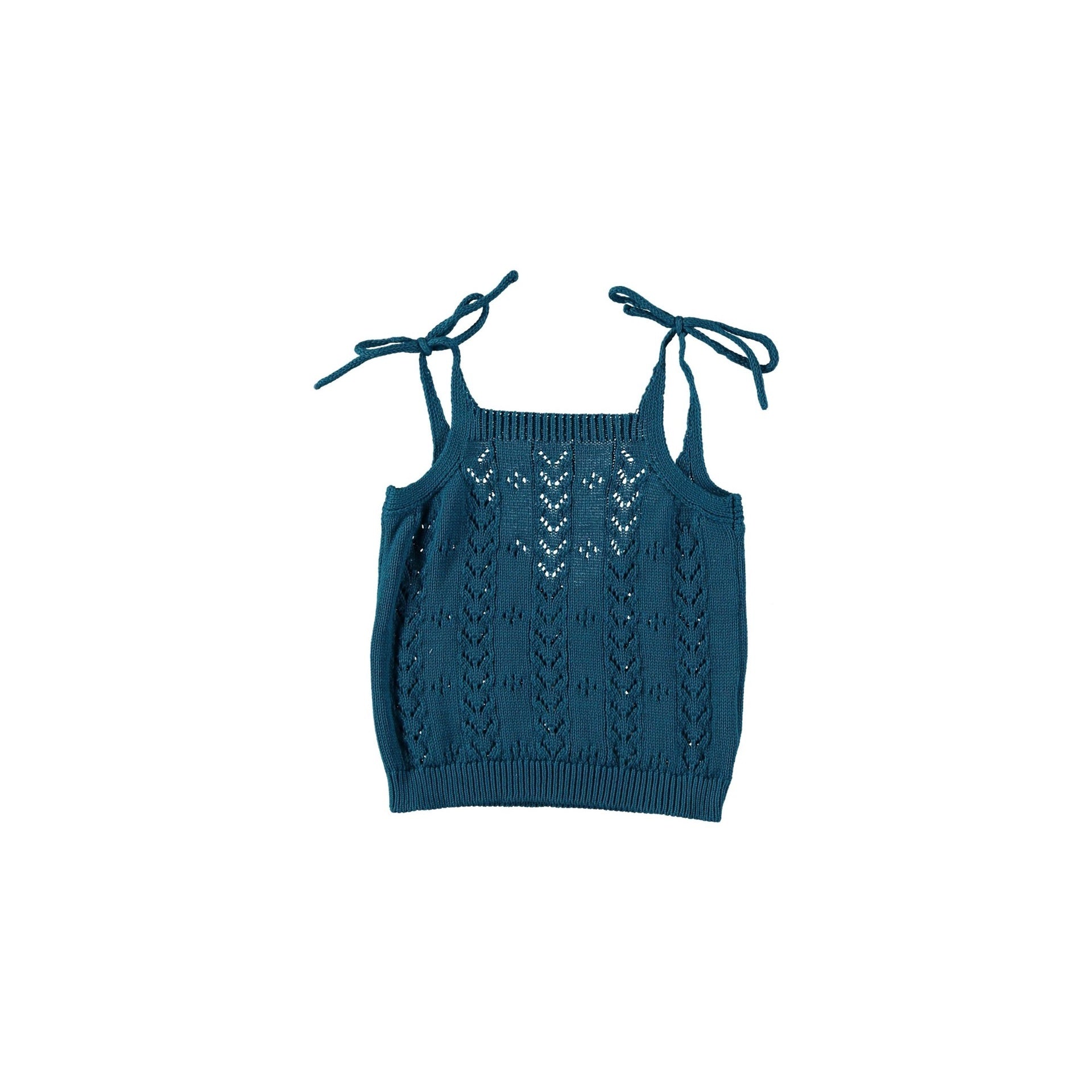 Tocoto Vintage | Openwork Knit Top | Green - 