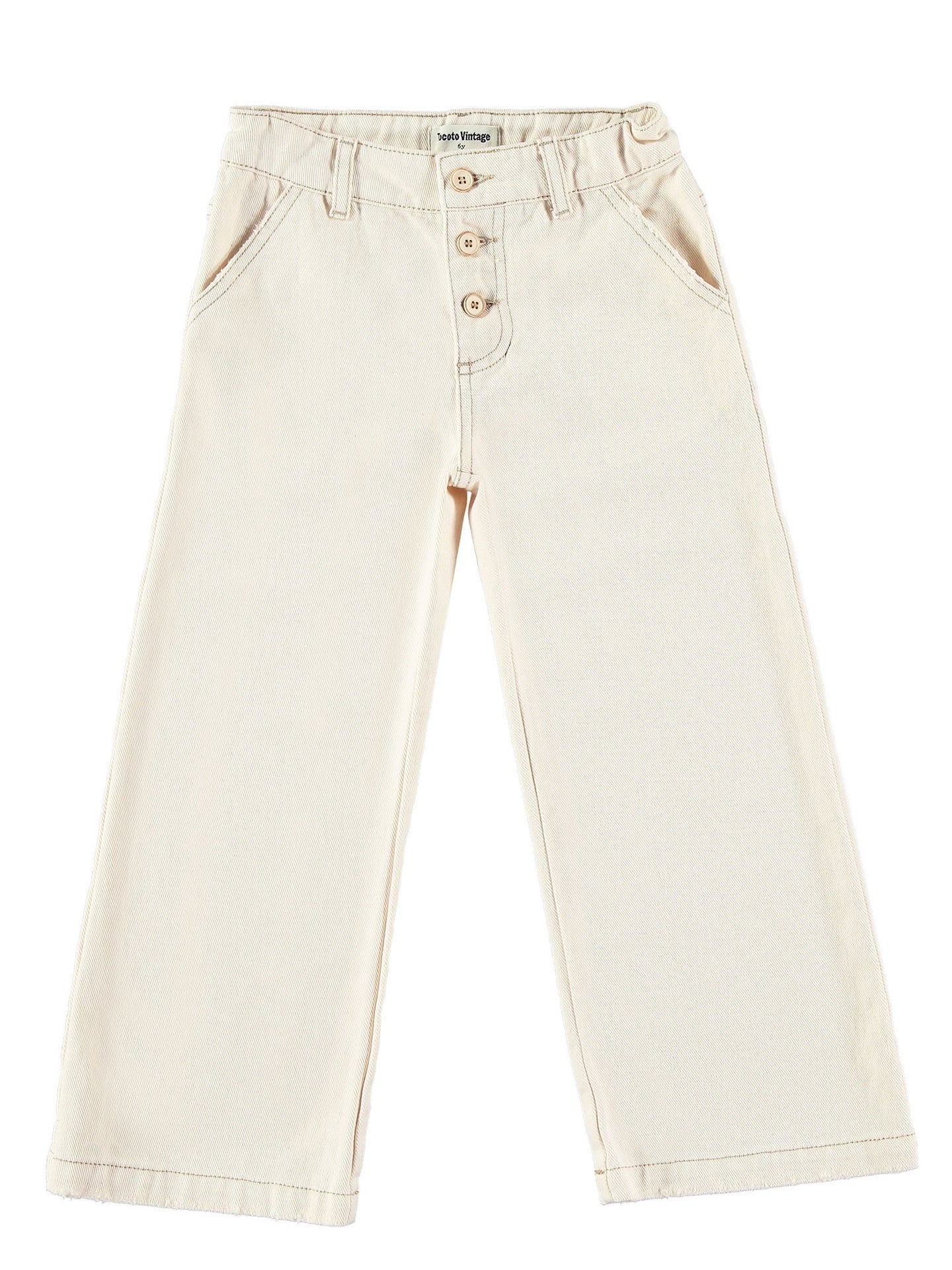 Tocoto Vintage | Twill Vintage Palazzo Pants | Off White - 